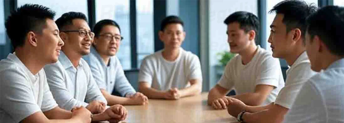 Regulix 技术团队在办公室内进行中国合规政策技术研讨